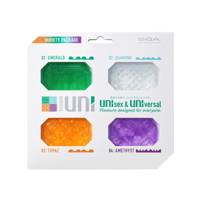 Набір мастурбаторів унісекс (4 шт) Tenga UNI Variety Pack + лубрикант у комплекті