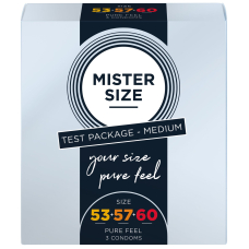 Набор презервативов Mister Size - pure feel - 53–57–60 (3 condoms), 3 размера, толщина 0,05 мм