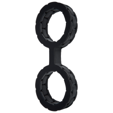Наручники з силікону Doc Johnson The Cuffs Large - Black, добре тягнуться, для рук і для ніг