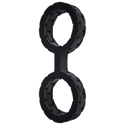 Наручники из силикона Doc Johnson The Cuffs Large - Black, хорошо тянутся, для рук и для ног