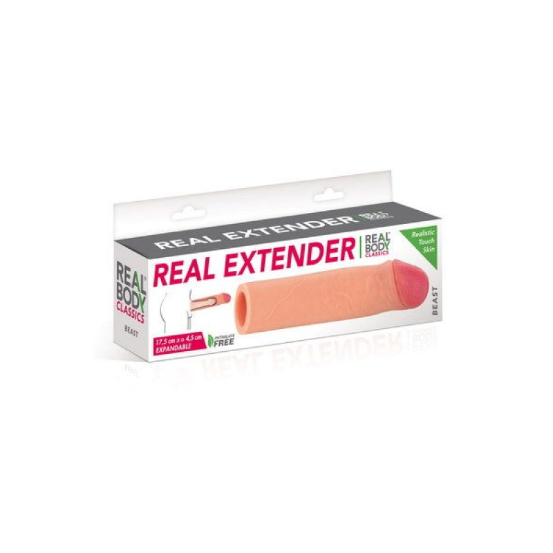 Насадка на член Real Body – Real Extender BEAST з відкритою головкою