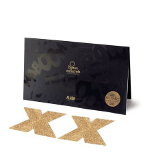 Пестіс – стикини Bijoux Indiscrets – Flash Cross Золотистий, наклейки на соски