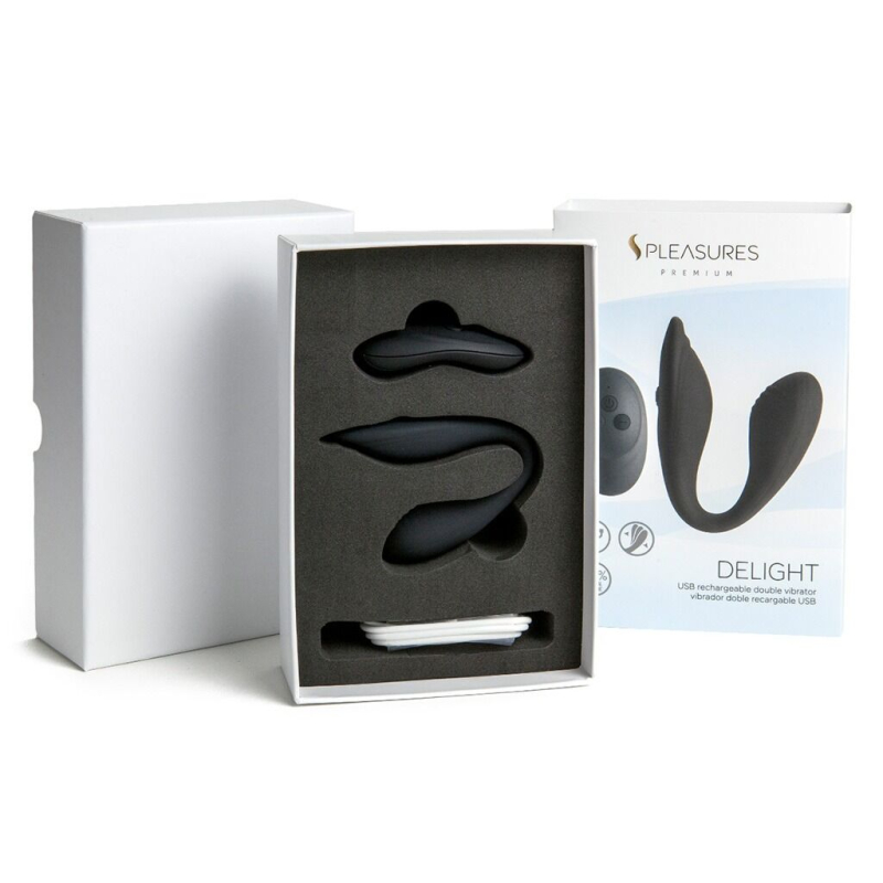 Двойной вибратор – S Pleasures Premium Delight для клитора и точки G, 10 режимов вибрации