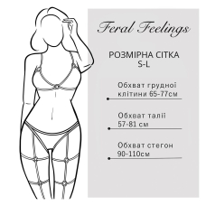 Портупея на груди Feral Feelings – Harness Bra, ліф, натуральна шкіра, колір білий