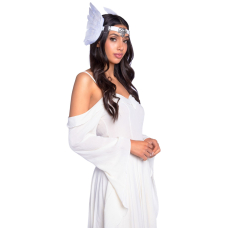 Пов’язка на голову з крилами Leg Avenue Feather headband Білий, пір’я та натуральна шкіра