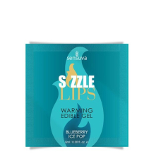 Пробник масажного гелю Sensuva – Sizzle Lips Blueberry Ice Pop (6 мл), без цукру, їстівний