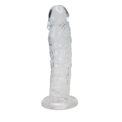 Прозорий фалоімітатор Alive Jelly Dildo Empire, TPE, з присоскою, довжина 19.3 см, діам. 4.3 см