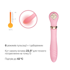 Пульсатор с подогревом до 42°C и турбо режимом – Zalo Sweet Magic Desire Fairy Pink – 6 мощных пульсаций