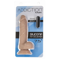 Реалистичный фаллоимитатор ADDICTION Mark, длина 19 см, диам. 5 см, с яйцами, с присоской