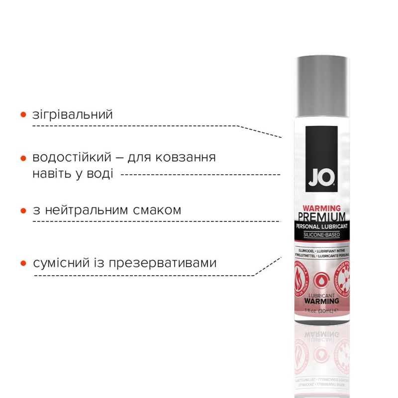 Розігрівальний лубрикант на силіконовій основі JO PREMIUM – WARMING (30 мл)