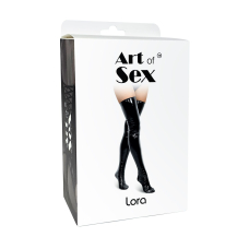 Сексуальні вінілові панчохи Art of Sex – Lora, розмір L, колір чорний