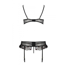 Сексуальний комплект з поясом для панчіх Passion LOVELIA SET 2XL/3XL, чорний колір
