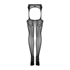 Сітчасті панчохи–стокінги зі стрілкою Obsessive Garter stockings S314 S/M/L, чорні, імітація гартері