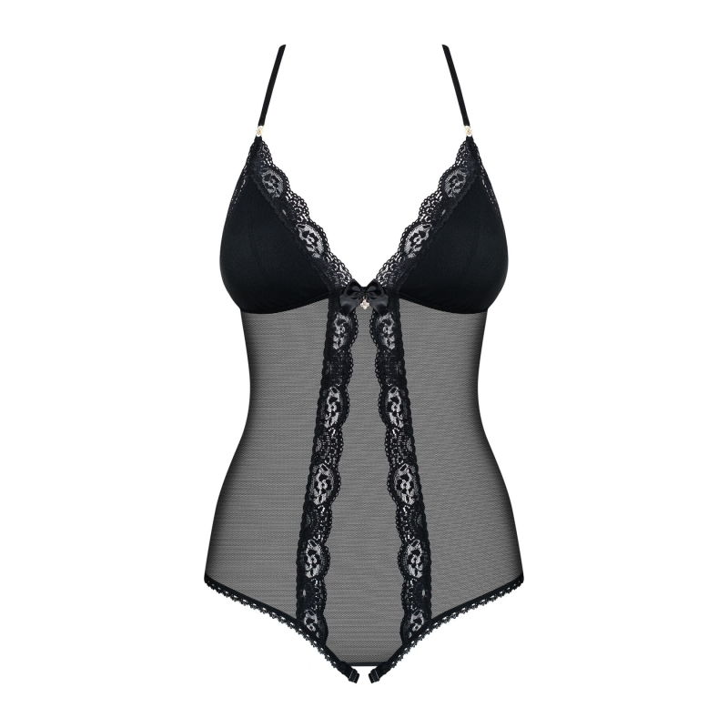 Сетчатый боди с открытыми ягодицами Obsessive 841–TED–1 teddy S/M, черный