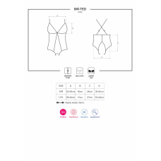 Сетчатый боди с открытыми ягодицами Obsessive 841–TED–1 teddy S/M, черный