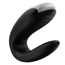 Смарт-вібратор для пар – Satisfyer Double Fun Black – керується через застосунок в телефоні + пультом управління