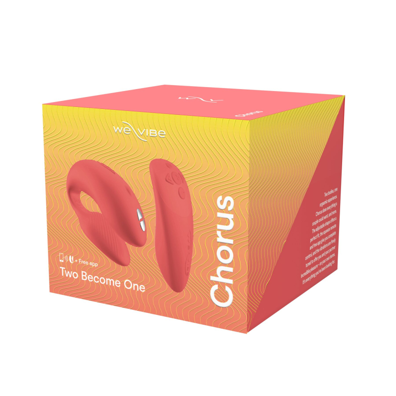 Смарт-вібратор для пар – We-Vibe Chorus Crave Coral – пульт та дистанційне управління з телефона на відстані