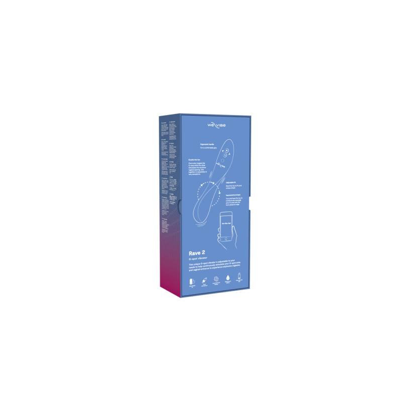 Смарт-вібратор для точки G – We-Vibe Rave 2 Twisted Pleasure Blue – дистанційне керування на відстані з телефона