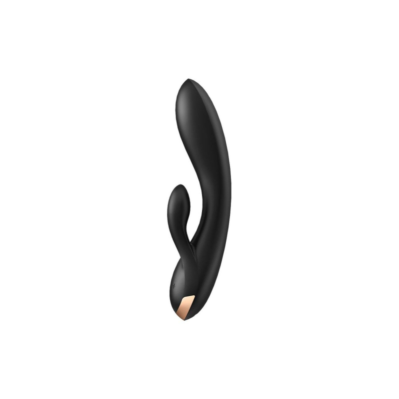 Смарт вібратор-кролик з подвійним відростком – Satisfyer Double Flex Black – дистанційне керування
