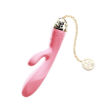 Смарт вібратор-кролик – Zalo Rosalie Rouge Pink – дистанційне керування з телефона, золоте покриття 24К