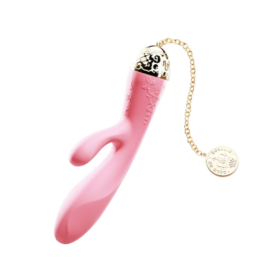 Смарт вібратор-кролик – Zalo Rosalie Rouge Pink – дистанційне керування з телефона, золоте покриття 24К