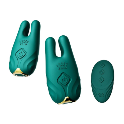 Смарт-вібратор – Zalo Nave Turquoise Green – пульт керування + управління з телефона, 2 комплекти насадок