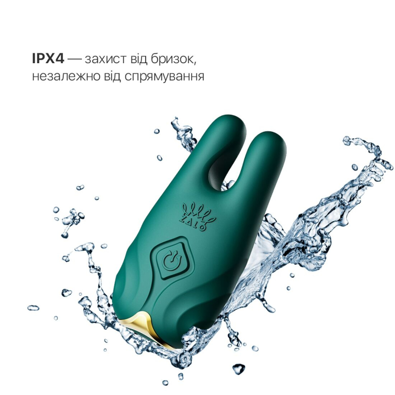 Смарт-вібратор – Zalo Nave Turquoise Green – пульт керування + управління з телефона, 2 комплекти насадок