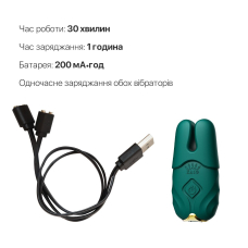 Смарт-вібратор – Zalo Nave Turquoise Green – пульт керування + управління з телефона, 2 комплекти насадок