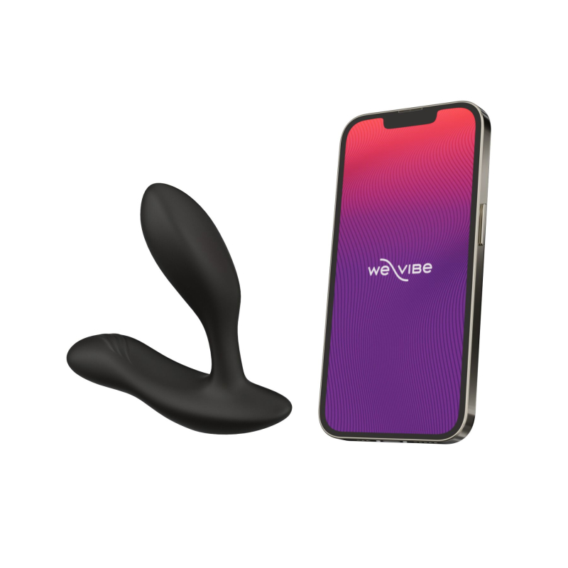 Смарт-вибромассажер простаты We-Vibe Vector+ CHARCOAL BLACK, пульт ДК, регулируемый угол наклона