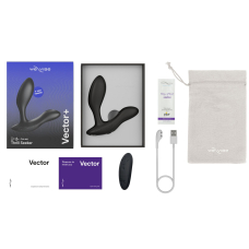 Смарт-вибромассажер простаты We-Vibe Vector+ CHARCOAL BLACK, пульт ДК, регулируемый угол наклона
