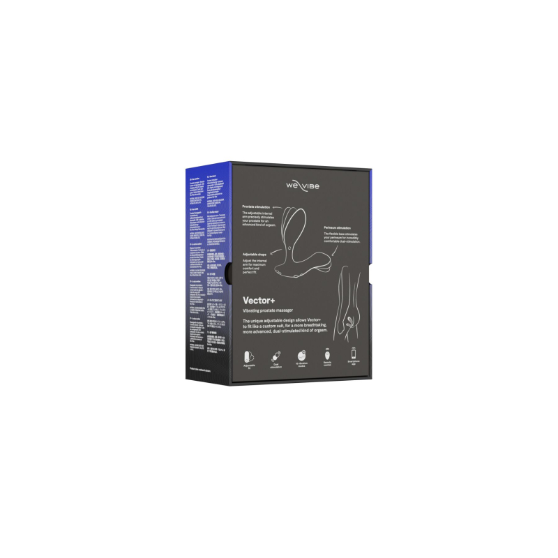 Смарт-вибромассажер простаты We-Vibe Vector+ CHARCOAL BLACK, пульт ДК, регулируемый угол наклона