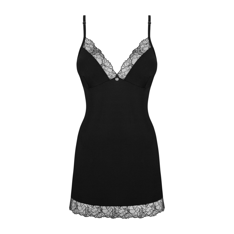 Сорочка та трусики Obsessive Bella Rou chemise & thong M/L