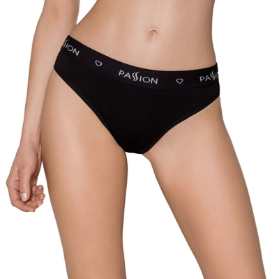 Трусики–сліпи з бавовни та еластаном Passion PS004 PANTIES L, чорний колір