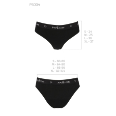 Трусики–сліпи з бавовни та еластаном Passion PS004 PANTIES L, чорний колір