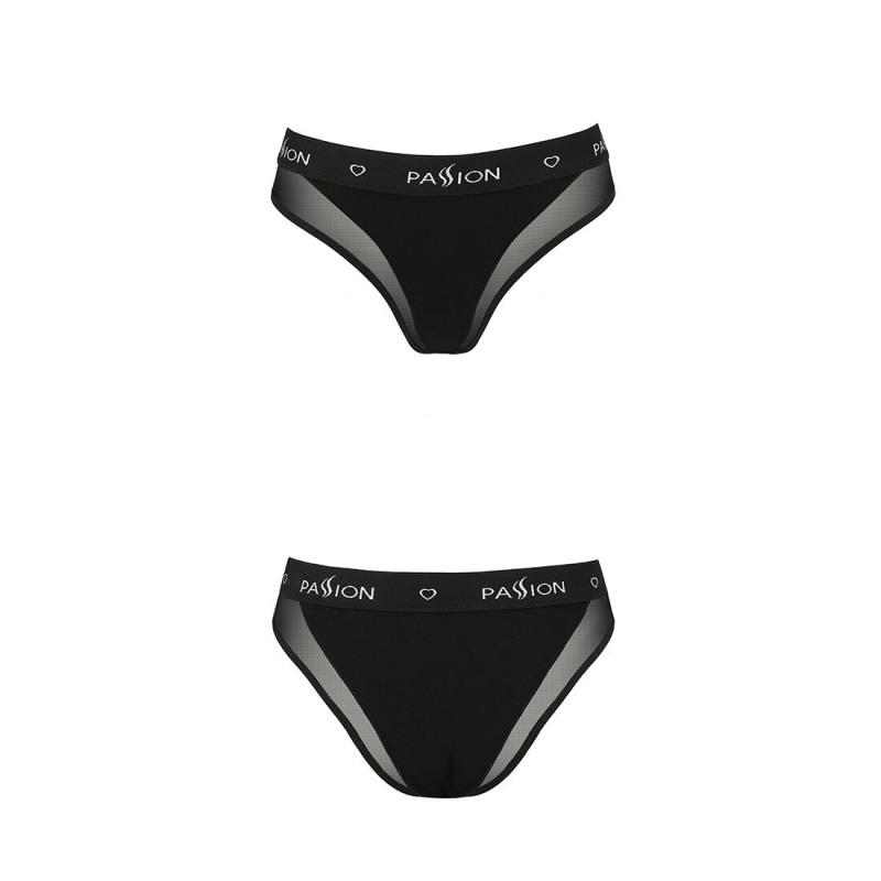 Трусики з прозорою вставкою Passion PS002 PANTIES M, чорний колір