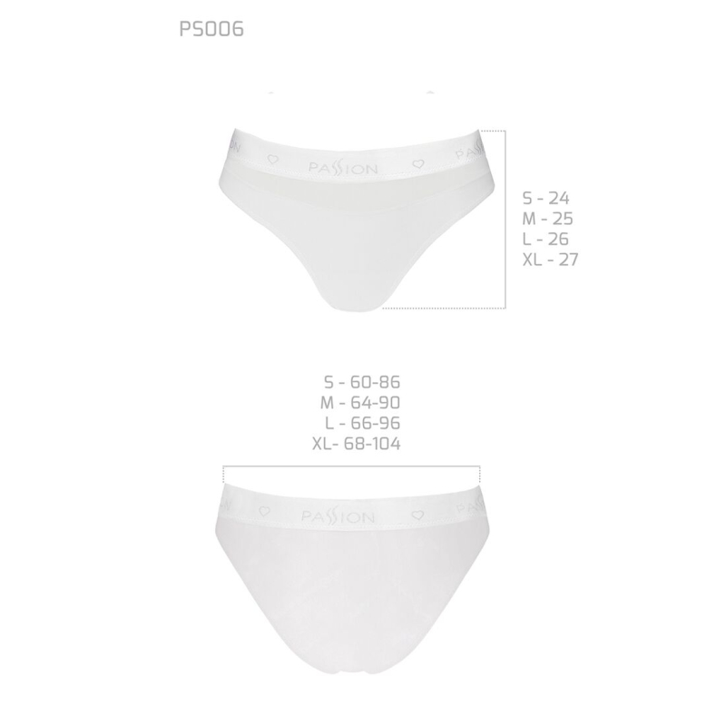 Трусики з прозорою вставкою Passion PS006 PANTIES L, білий