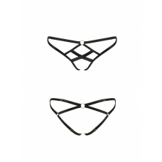 Трусики з стреп Passion Exclusive NICKY THONG L/XL, чорний колір
