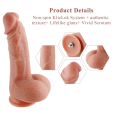 Реалістичний фалоімітатор для секс-машин Hismith 2-layers Silicone Flesh Dildo, 2-шаровий, довж. 22 см