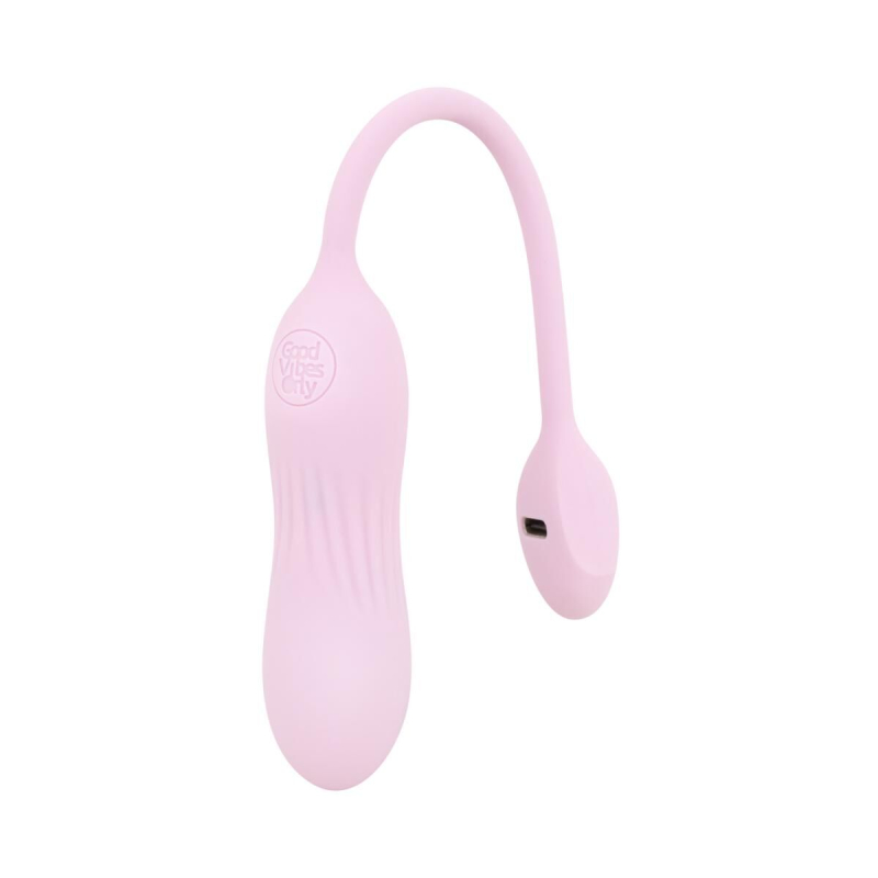 Вагинальное виброяйцо с рифленой поверхностью Good Vibes Only SIVA Bullet Vibrator Soft Silicone, розового цвета