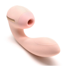 Вагінально-кліторальний вібратор – KISTOY Tina Mini Light Pink – 3 режима вакууму, 10 режимів вібрацій