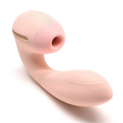 Вагінально-кліторальний вібратор – KISTOY Tina Mini Light Pink – 3 режима вакууму, 10 режимів вібрацій