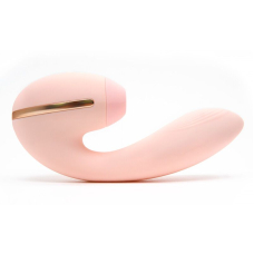 Вагінально-кліторальний вібратор – KISTOY Tina Mini Light Pink – 3 режима вакууму, 10 режимів вібрацій