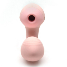 Вагінально-кліторальний вібратор – KISTOY Tina Mini Light Pink – 3 режима вакууму, 10 режимів вібрацій