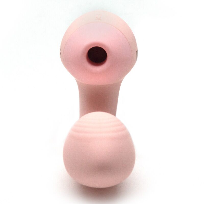 Вагинально-клиторальный вибратор – KISTOY Tina Mini Light Pink – 3 режима вакуума, 10 режимов вибраций