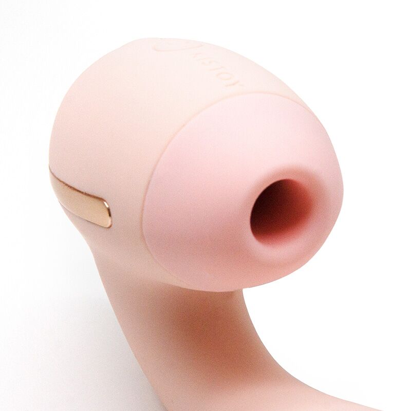 Вагинально-клиторальный вибратор – KISTOY Tina Mini Light Pink – 3 режима вакуума, 10 режимов вибраций