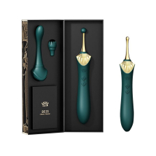 Вагинально-клиторальный вибратор – Zalo Bess Turquoise Green – 2 мотора, по 8 режимов на каждый, сменные насадки