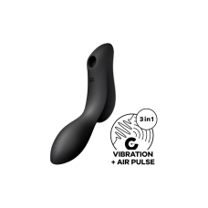 Вакуумний стимулятор з вібрацією – Satisfyer Curvy Trinity 2 Black – 12 варіантів вібрації, 11 рівнів вакууму
