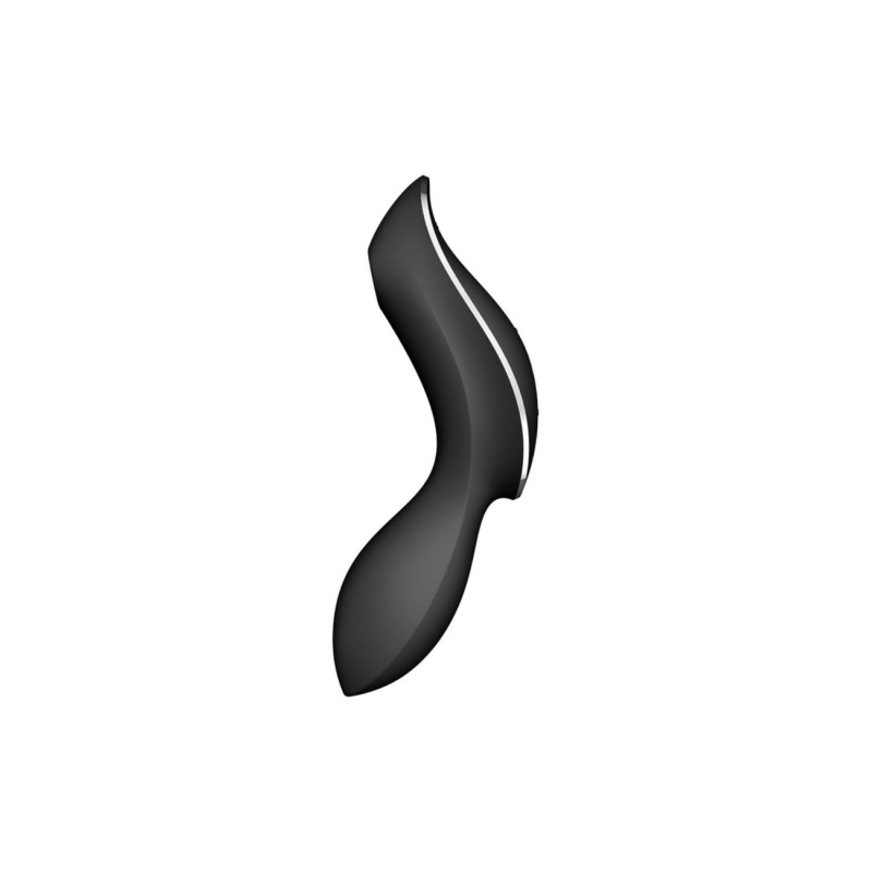 Вакуумний стимулятор з вібрацією – Satisfyer Curvy Trinity 2 Black – 12 варіантів вібрації, 11 рівнів вакууму