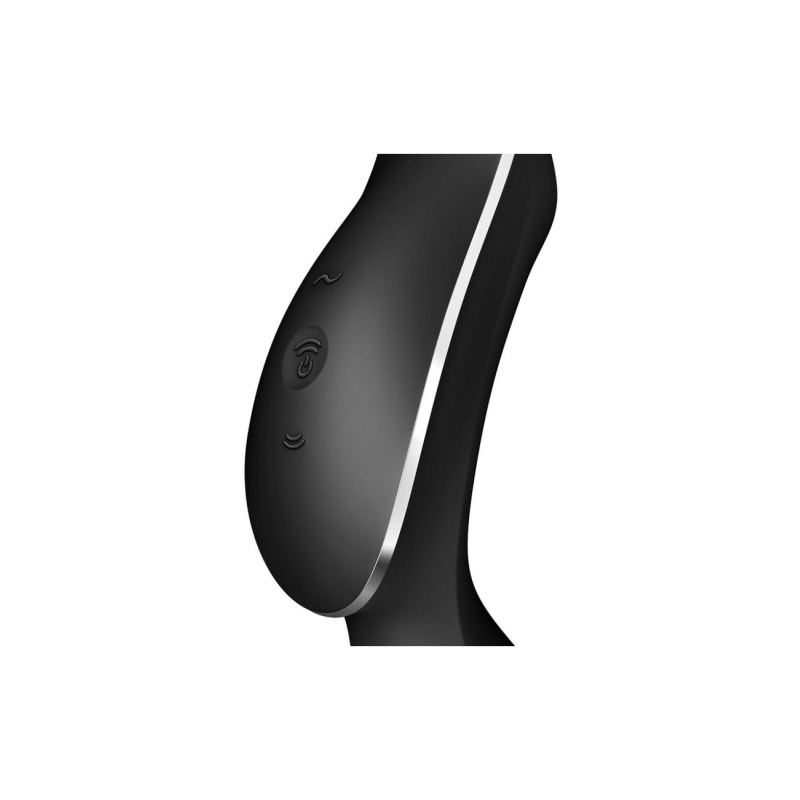 Вакуумний стимулятор з вібрацією – Satisfyer Curvy Trinity 2 Black – 12 варіантів вібрації, 11 рівнів вакууму