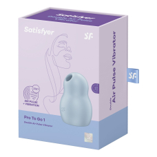 Вакуумний стимулятор з вібрацією – Satisfyer Pro To Go 1 Blue – 12 режимів вібрації + 11 варіантів вакуумної